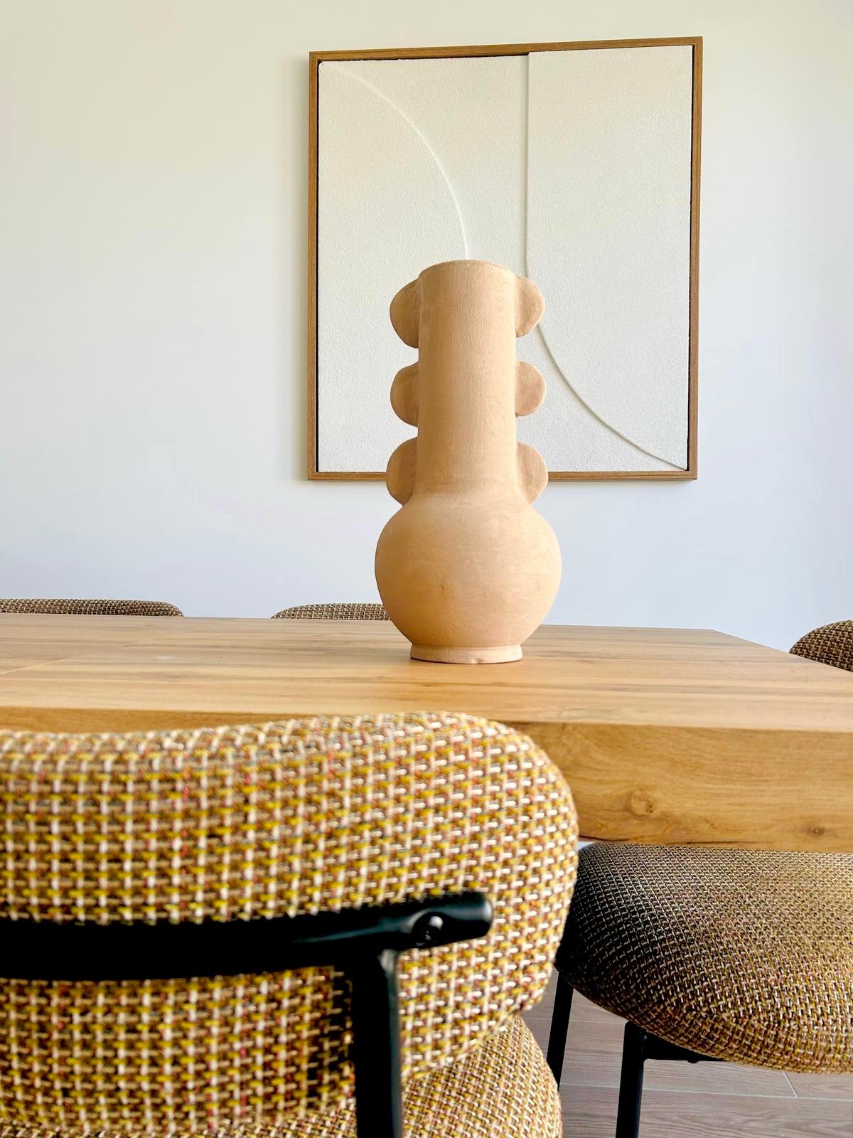 VASE 3 DOIGTS BEIGE ROSÉ FAIT MAIN