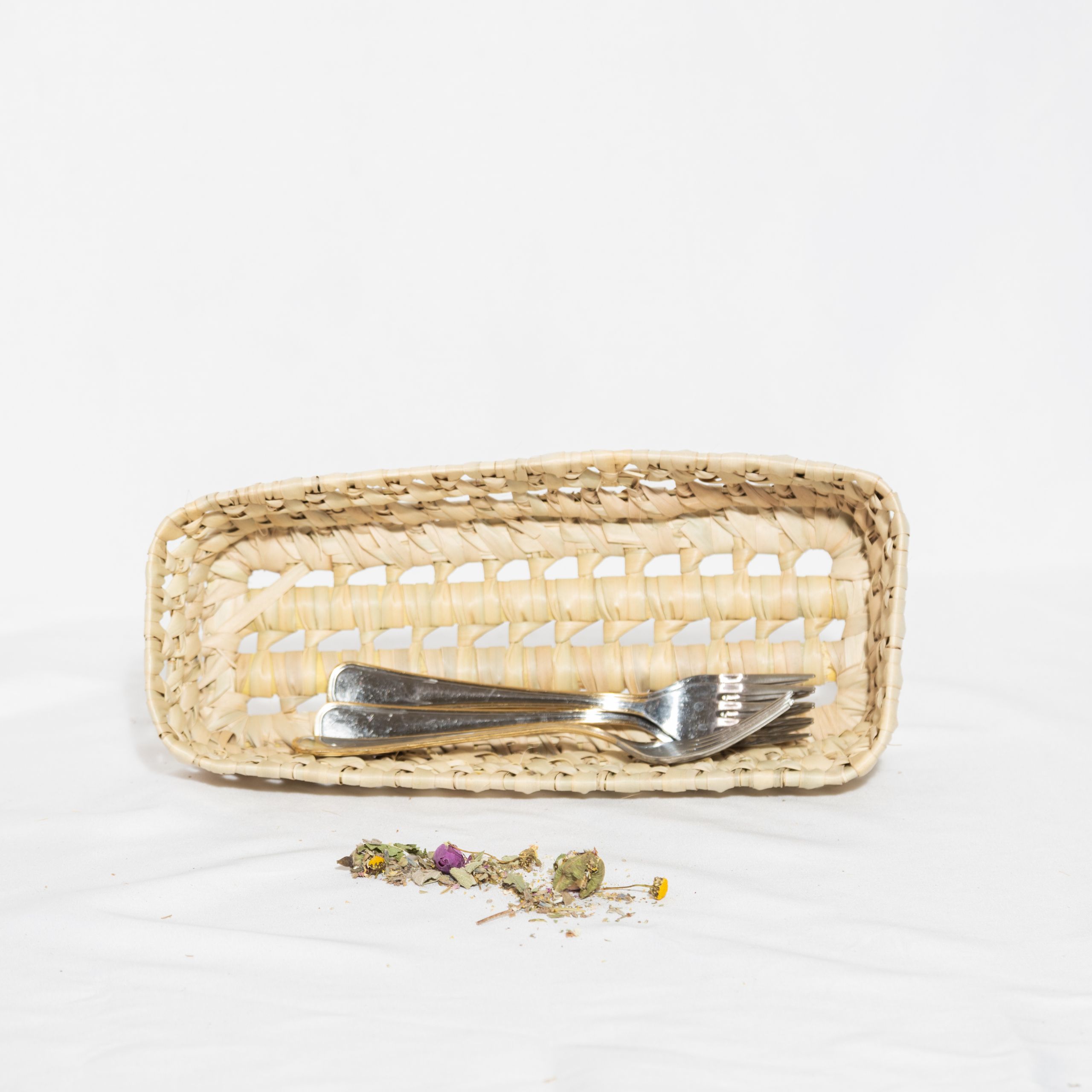 Corbeille marocaine rectangulaire en fibre naturelle modèle OURIKA – Image 2