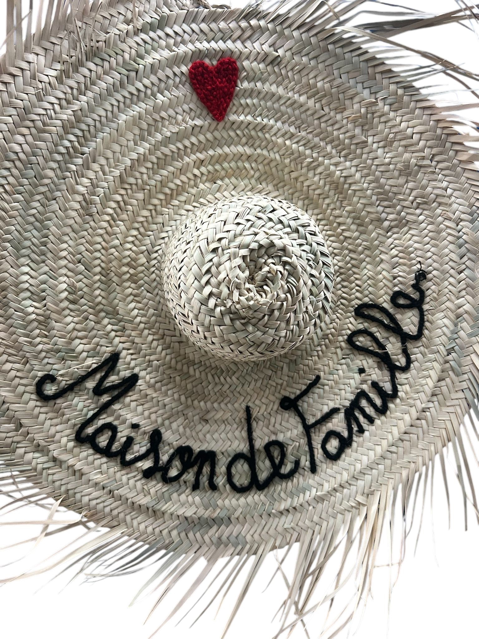 GRAND CHAPEAU DE PAILLE À FRANGES 80 CM « MAISON DE FAMILLE » – Image 4
