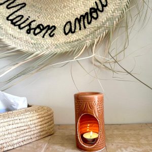 DIFFUSEUR À EMPREINTES MARRON MAROCAIN FAIT MAIN