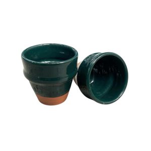 TASSE À CAFÉ BI MATIÈRE VERT H7 FAIT MAIN (LOT DE 2)