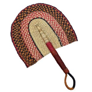 ÉVENTAIL TRESSÉ BOLGA AFRICAIN MURAL EN HERBIER MULTICOULEUR MODÈLE BOGATENGA GHANA #04