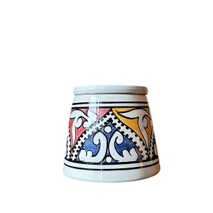 CENDRIER BLANC À MOTIFS COLORÉ MAROCAIN FAIT MAIN