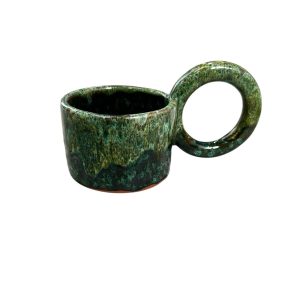 MUG TASSE DÉGRADÉ VERT H6 GRANDE ANSE FAIT MAIN