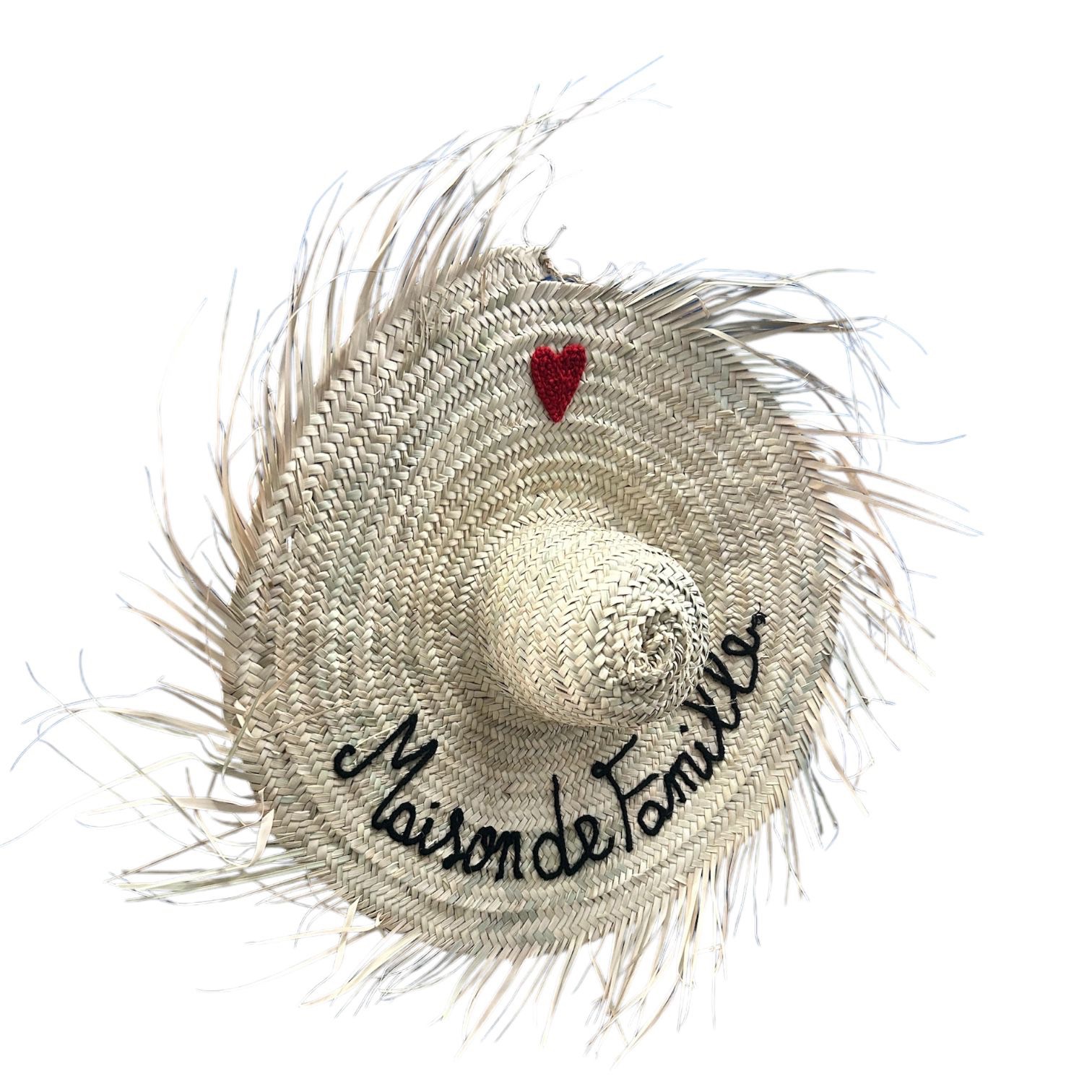 GRAND CHAPEAU DE PAILLE À FRANGES 80 CM « MAISON DE FAMILLE » – Image 2