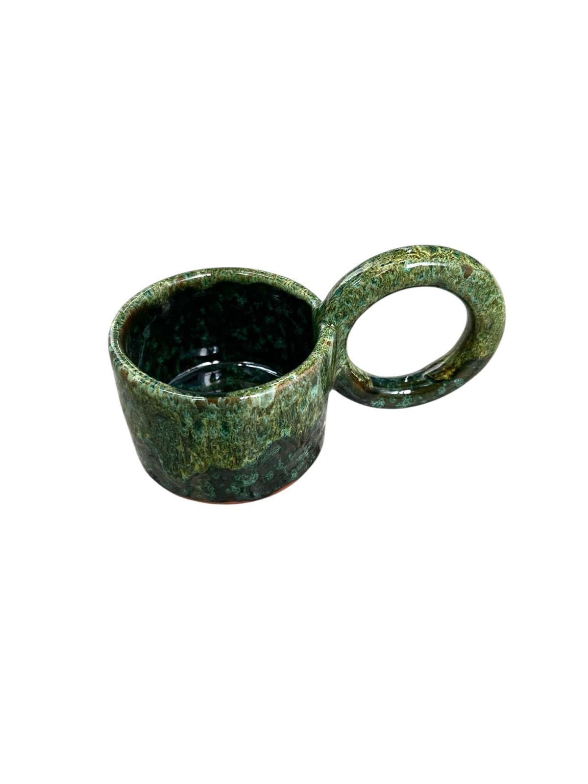 MUG TASSE DÉGRADÉ VERT H6 GRANDE ANSE FAIT MAIN – Image 2