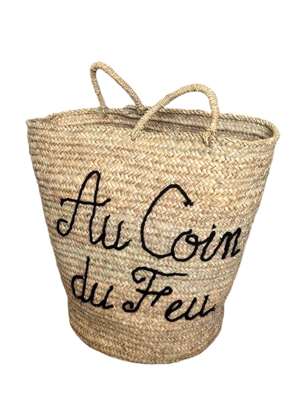 PANIER DE RANGEMENT MAROCAIN PAILLE AU COIN DU FEU 50CM – Image 2