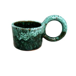 MUG TASSE VERT DÉGRADÉ BLEU CLAIR H6 GRANDE ANSE FAIT MAIN