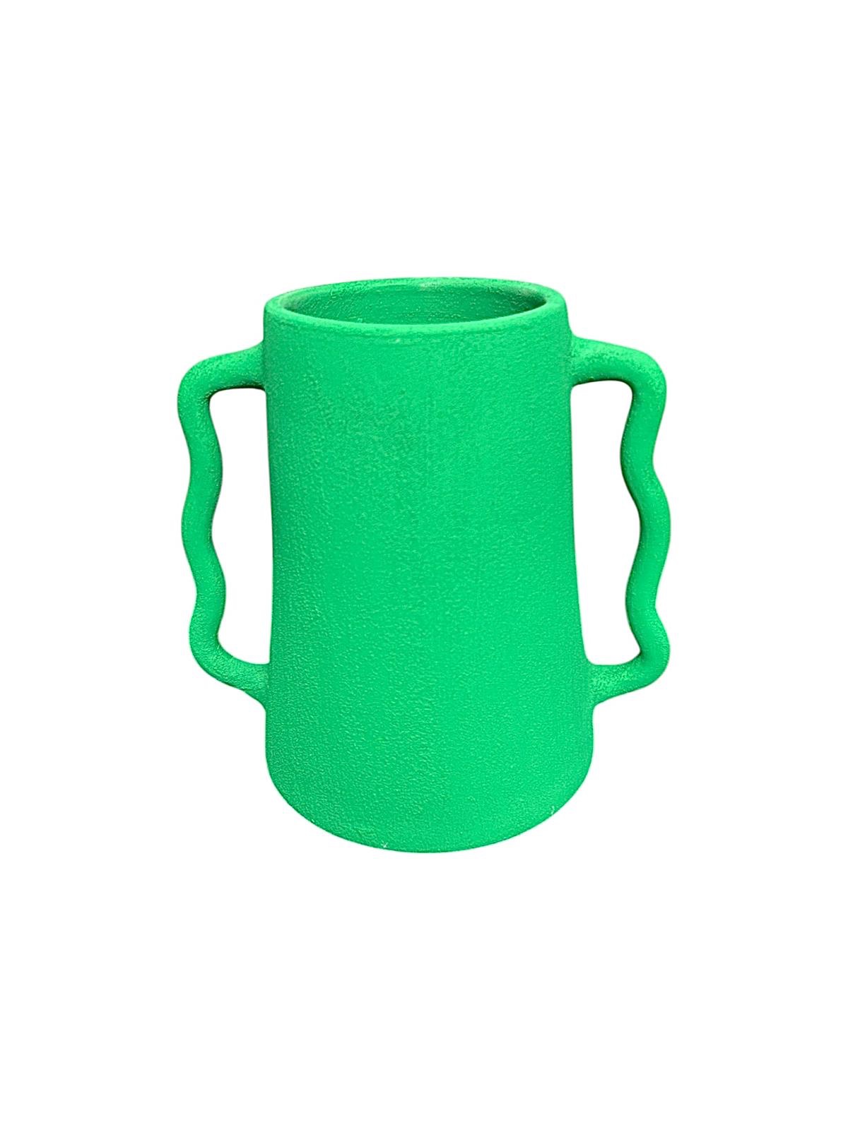 VASE ANSE ÉLÉPHANT VERT FAIT MAIN – Image 2