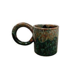 MUG TASSE VERT DÉGRADÉ MARRON H9 GRANDE ANSE FAIT MAIN