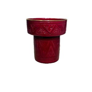 COUPE À EMPREINTES SUR PIED BEIGE BORDEAUX ET DORÉ