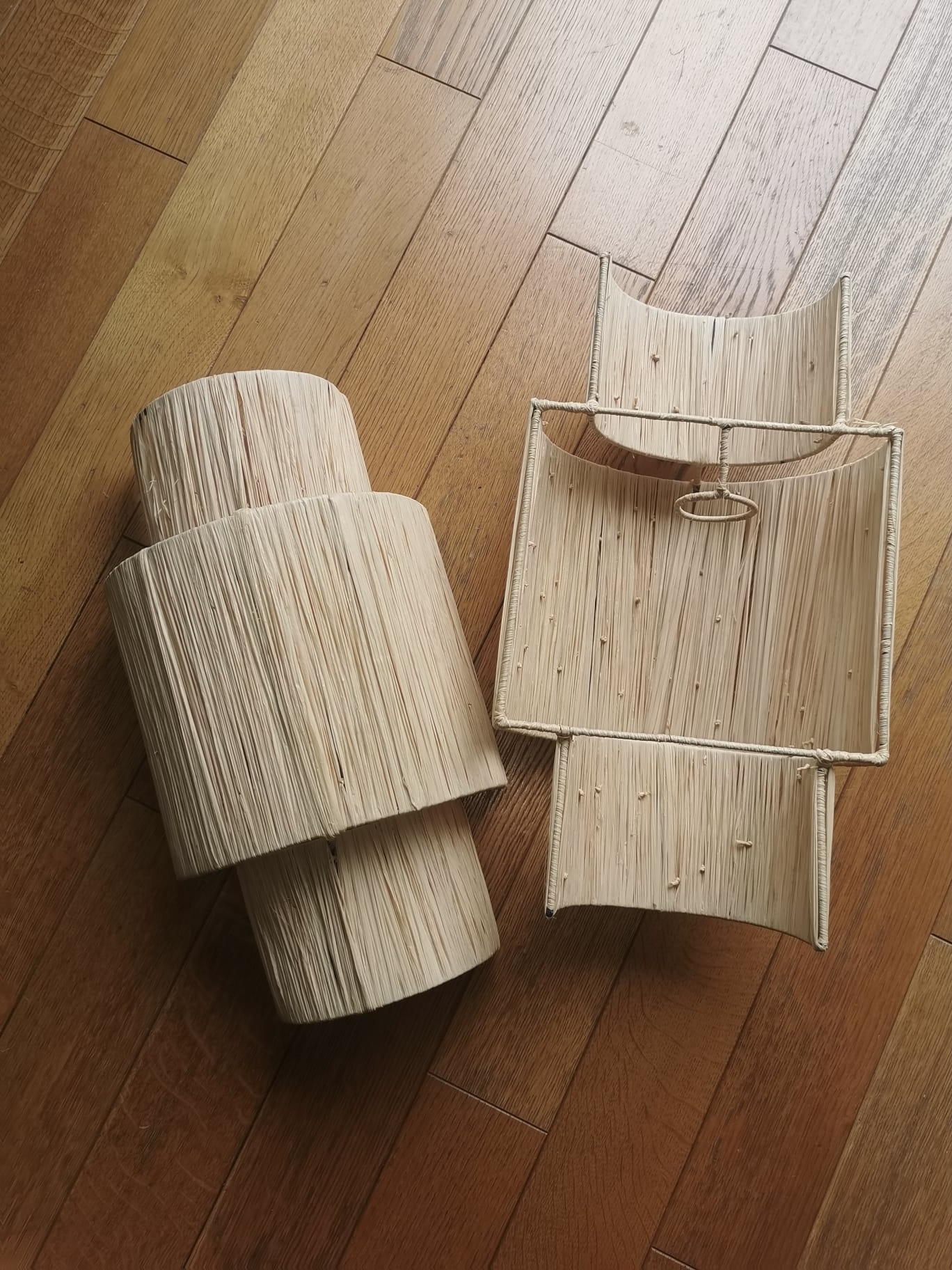 APPLIQUE LUMINAIRE MURALE EN RAPHIA 2 BASES MODÈLE TAOUNATE – Image 4