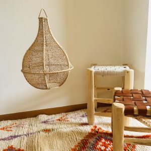 SUSPENSION MAROCAINE EN DENTELLE DE RAPHIA POIRE H50