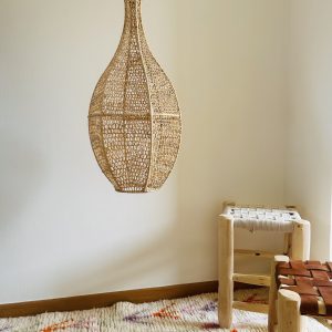 SUSPENSION MAROCAINE EN DENTELLE DE RAPHIA GOUTTE H60