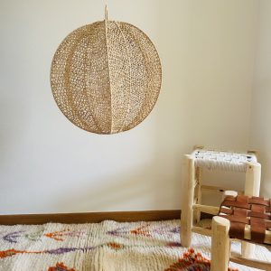 SUSPENSION MAROCAINE EN DENTELLE DE RAPHIA RONDE H50