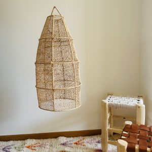 SUSPENSION MAROCAINE EN DENTELLE DE RAPHIA OVALE H60/⌀30