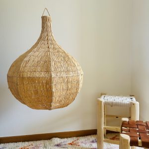 SUSPENSION MAROCAINE RAPHIA CROCHET POIRE H70