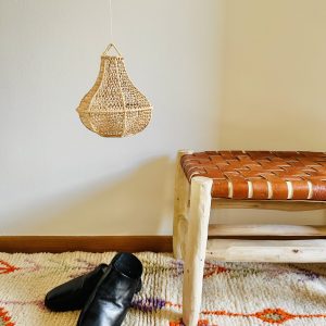 SUSPENSION MAROCAINE EN DENTELLE DE RAPHIA POIRE H25