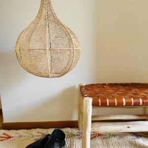 SUSPENSION MAROCAINE EN DENTELLE DE RAPHIA POIRE H60
