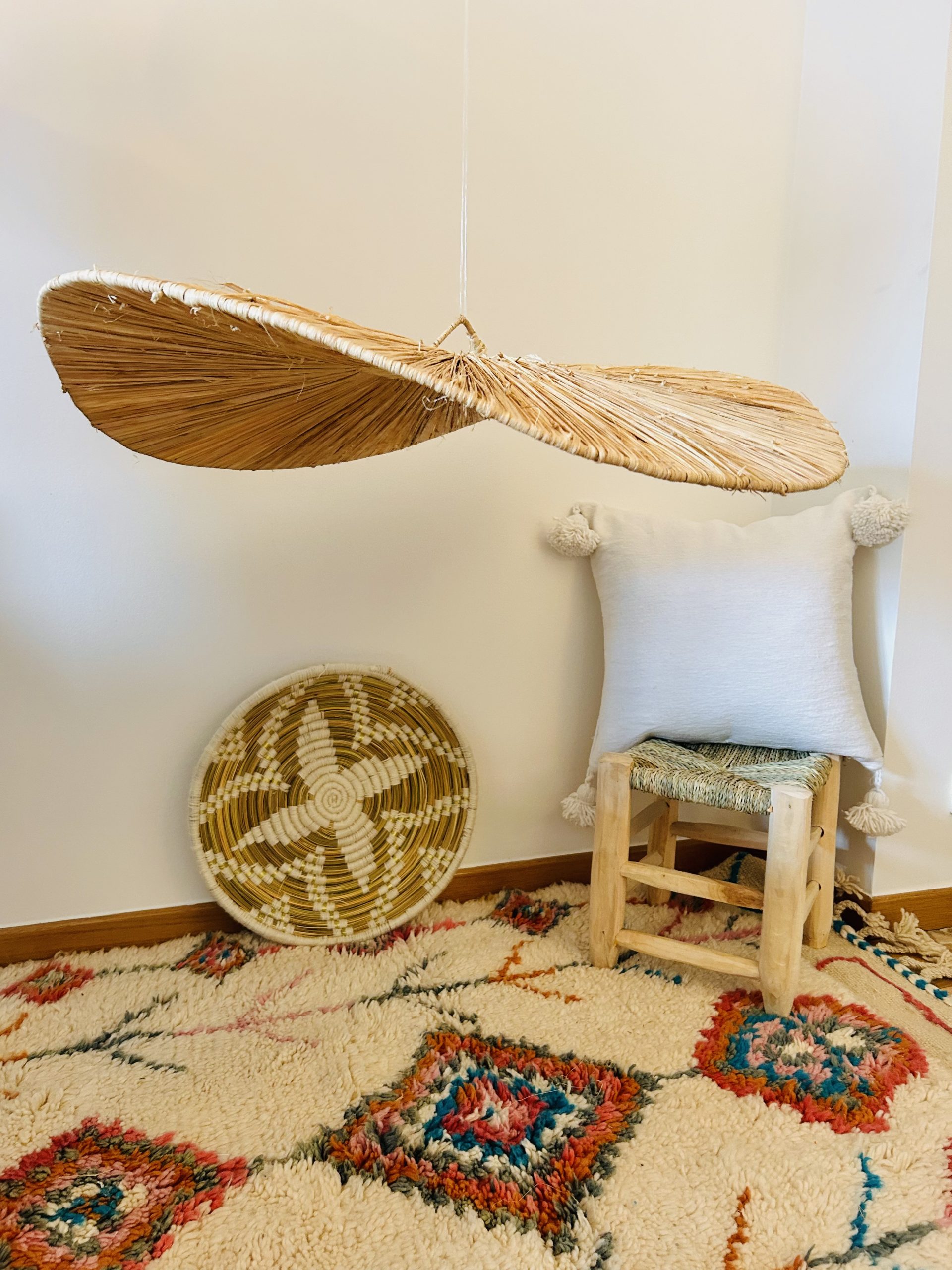 SUSPENSION MAROCAINE RAPHIA PLATE 80 CM – Image 3