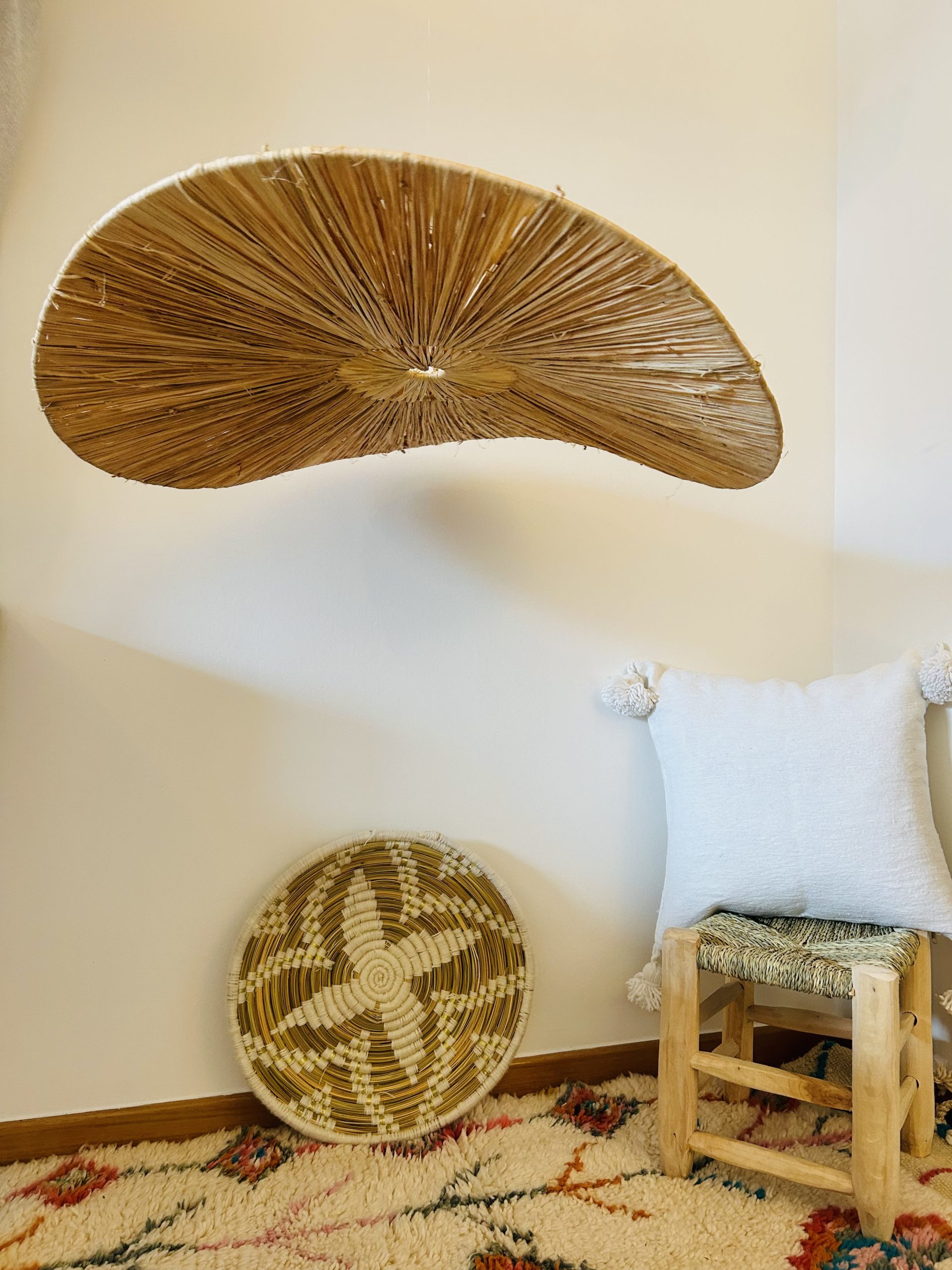 SUSPENSION MAROCAINE RAPHIA PLATE 80 CM – Image 4