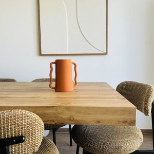 VASE ANSE ÉLÉPHANT ORANGE FAIT MAIN