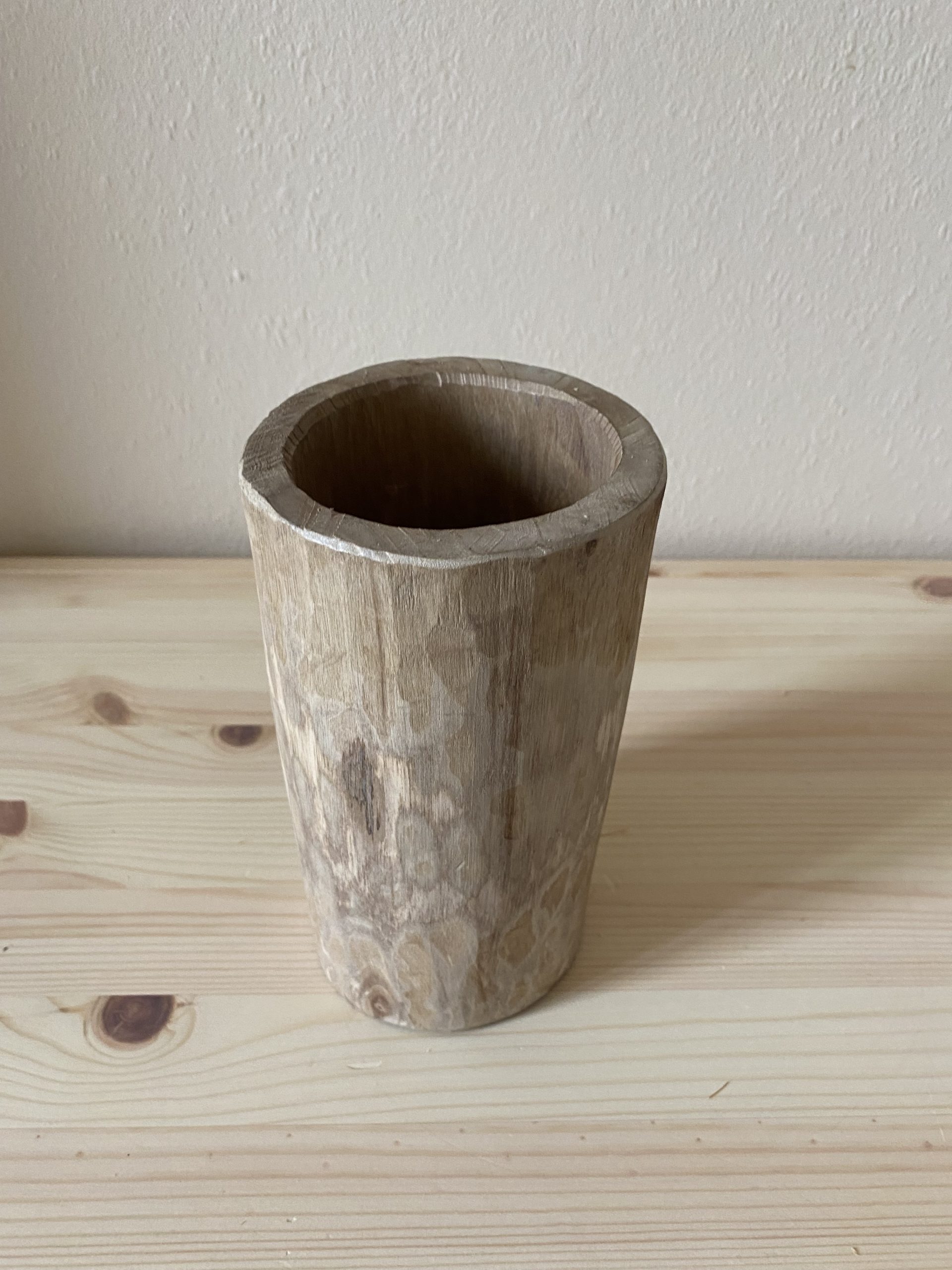 POT VASE EN BOIS NATUREL MODÈLE BHALIL – Image 7