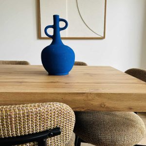 VASE BOUTEILLE 2 DOIGTS BLEU MAJORELLE FAIT MAIN