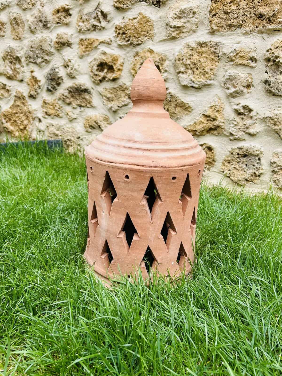 Lanterne en terre cuite naturel