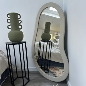 GRAND MIROIR BRUT BEIGE 1M10 FAIT MAIN