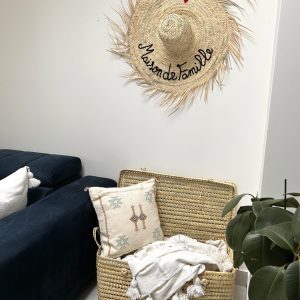 GRAND CHAPEAU DE PAILLE À FRANGES 80 CM « MAISON DE FAMILLE »