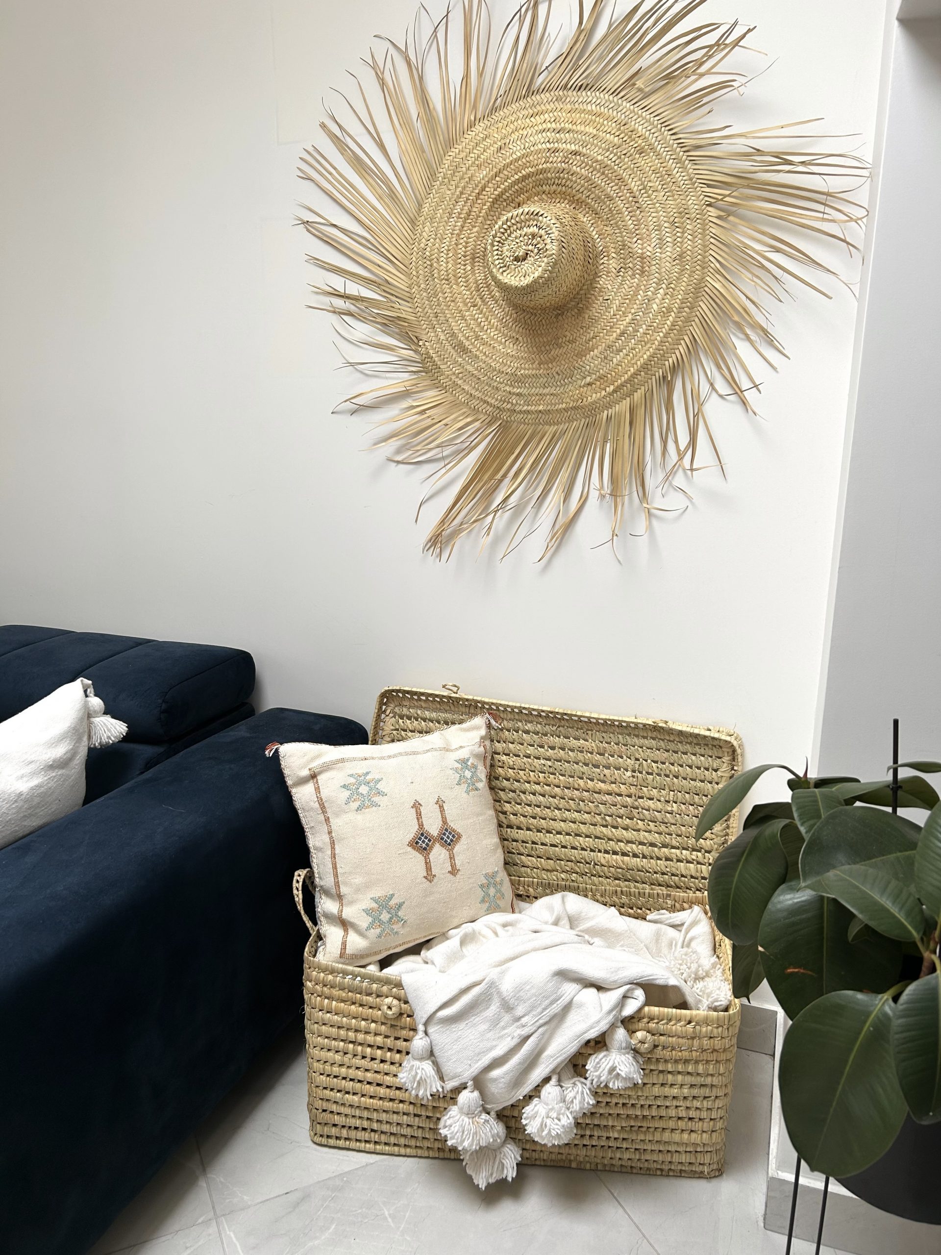 GRAND CHAPEAU DE PAILLE À FRANGES 80 CM