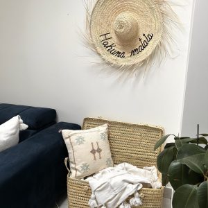 GRAND CHAPEAU DE PAILLE À FRANGES 80 CM « HAKUNA MATATA »
