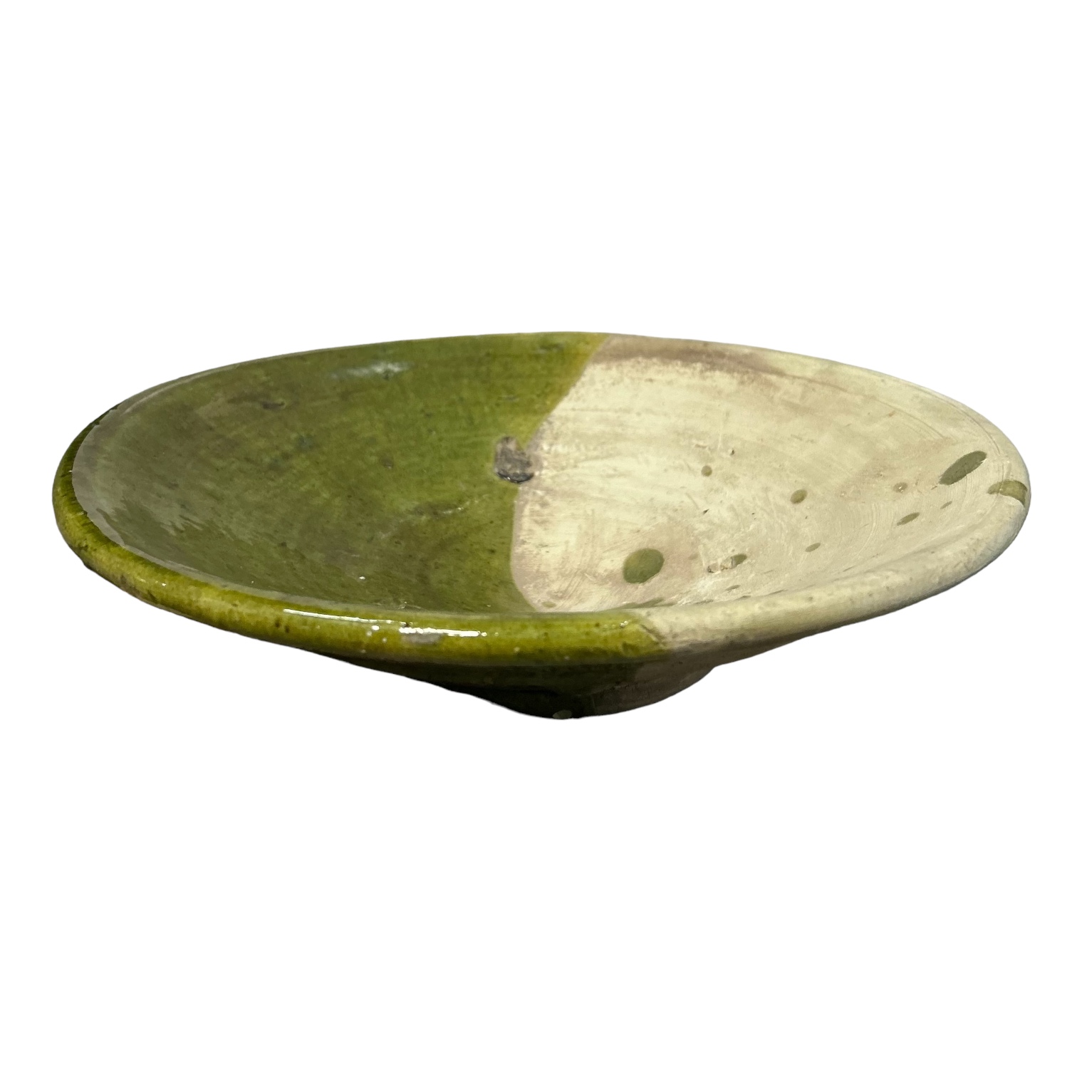 POTERIE TAMEGROUTE - ASSIETTE MAROCAINE BI COULEUR OCRE