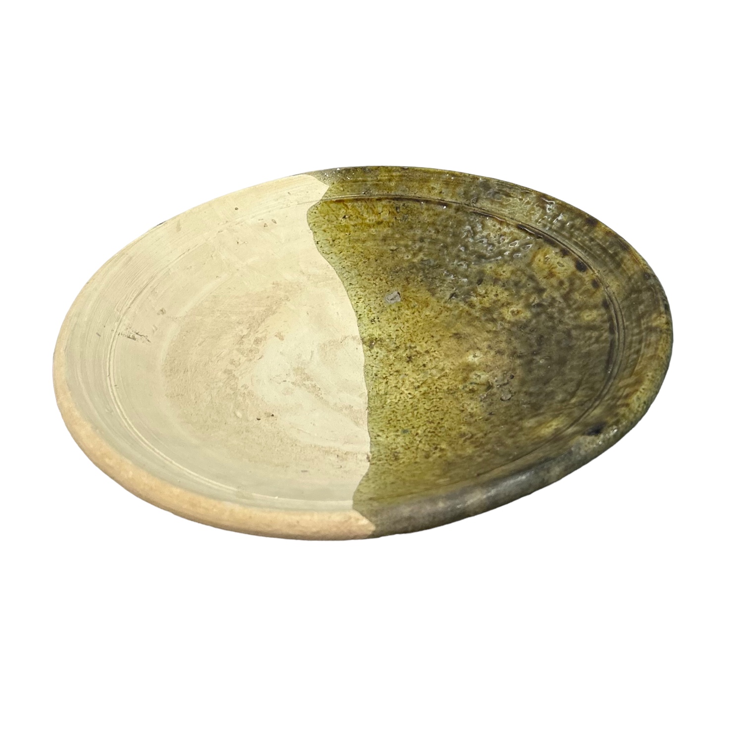 POTERIE TAMEGROUTE - ASSIETTE MAROCAINE BI COULEUR OCRE – Image 2