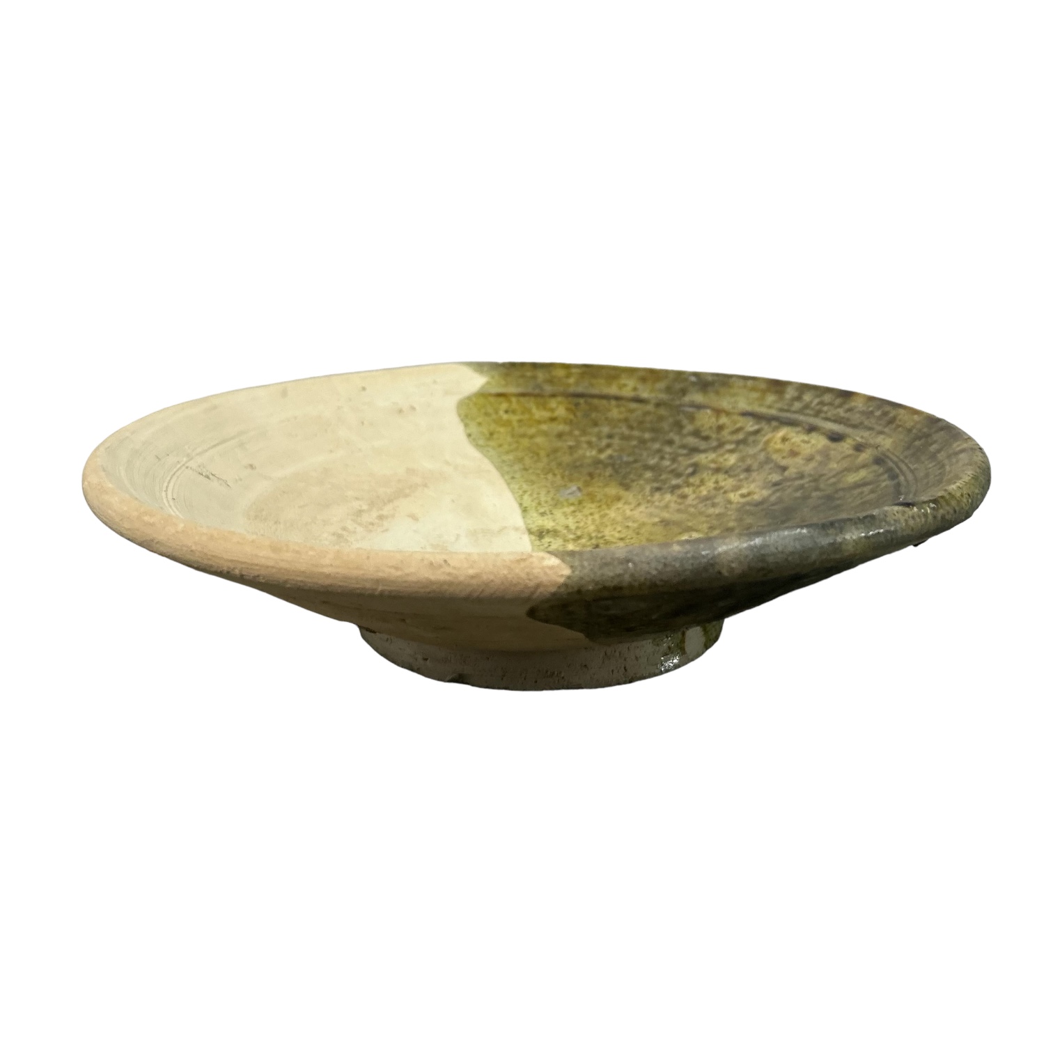 POTERIE TAMEGROUTE - ASSIETTE MAROCAINE BI COULEUR OCRE