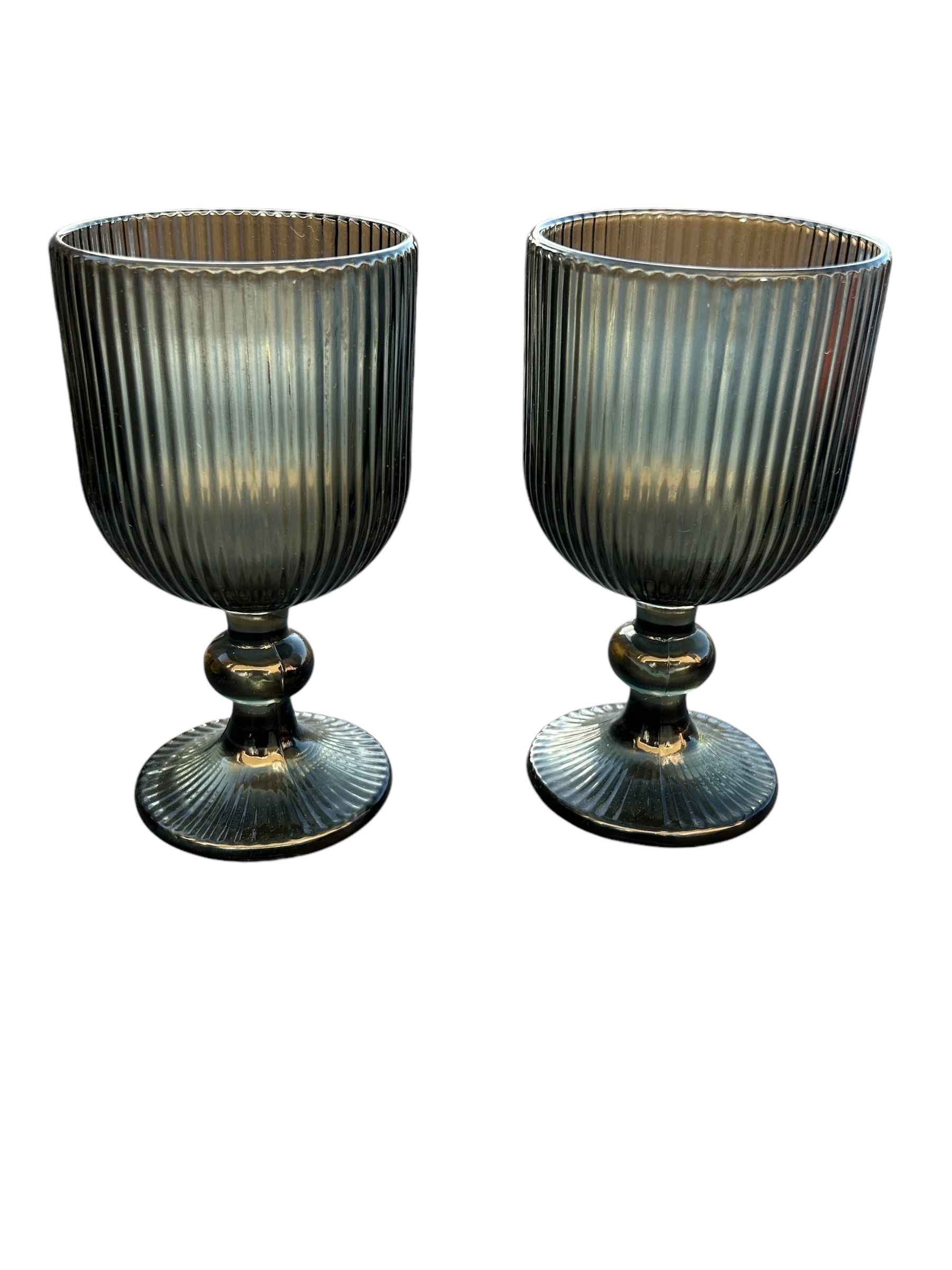 LOT DE 2 VERRES SUR PIED NOIR H14 – Image 3