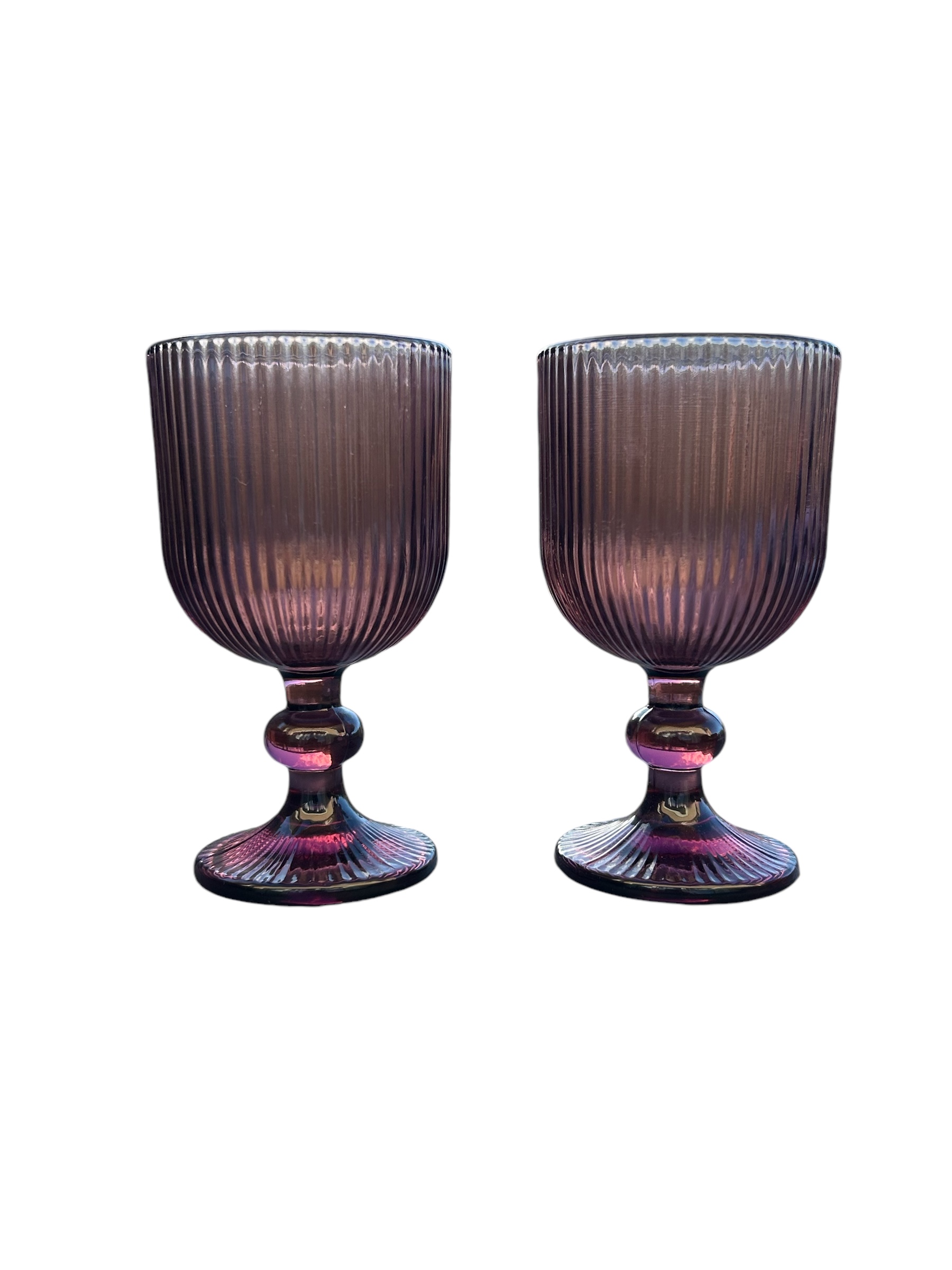 LOT DE 2 VERRES SUR PIED ROSE H14 – Image 2