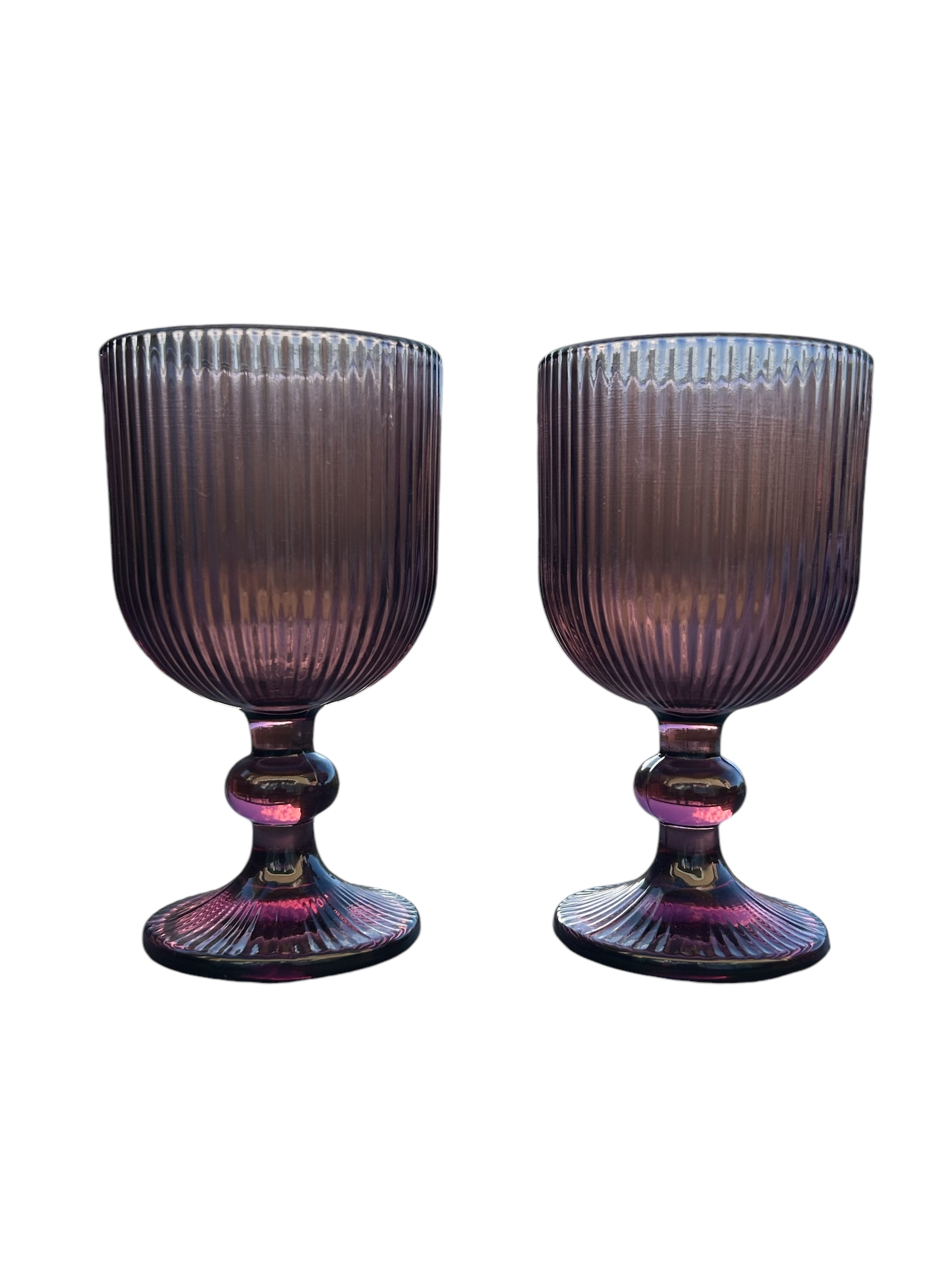 LOT DE 2 VERRES SUR PIED ROSE H14 – Image 4