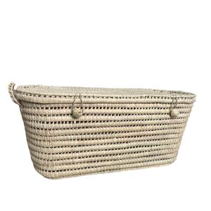 COFFRE MALLE DE RANGEMENT 80CM EN DOUM À BOUT ROND MODÈLE ARGANA