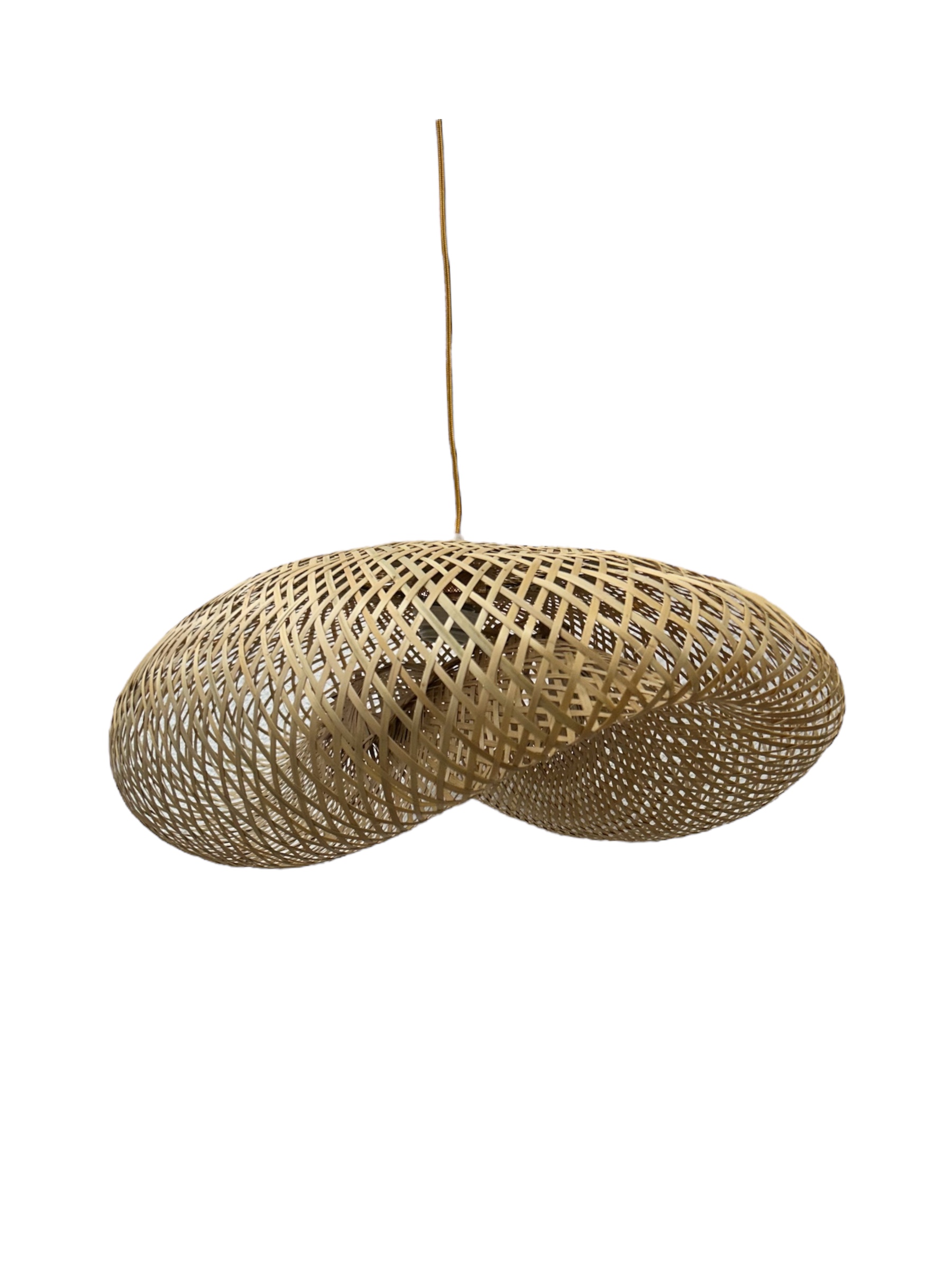 SUSPENSION TRESSÉE EN ROTIN FAIT MAIN SYSTÈME ÉLECTRIQUE FOURNI – Image 2