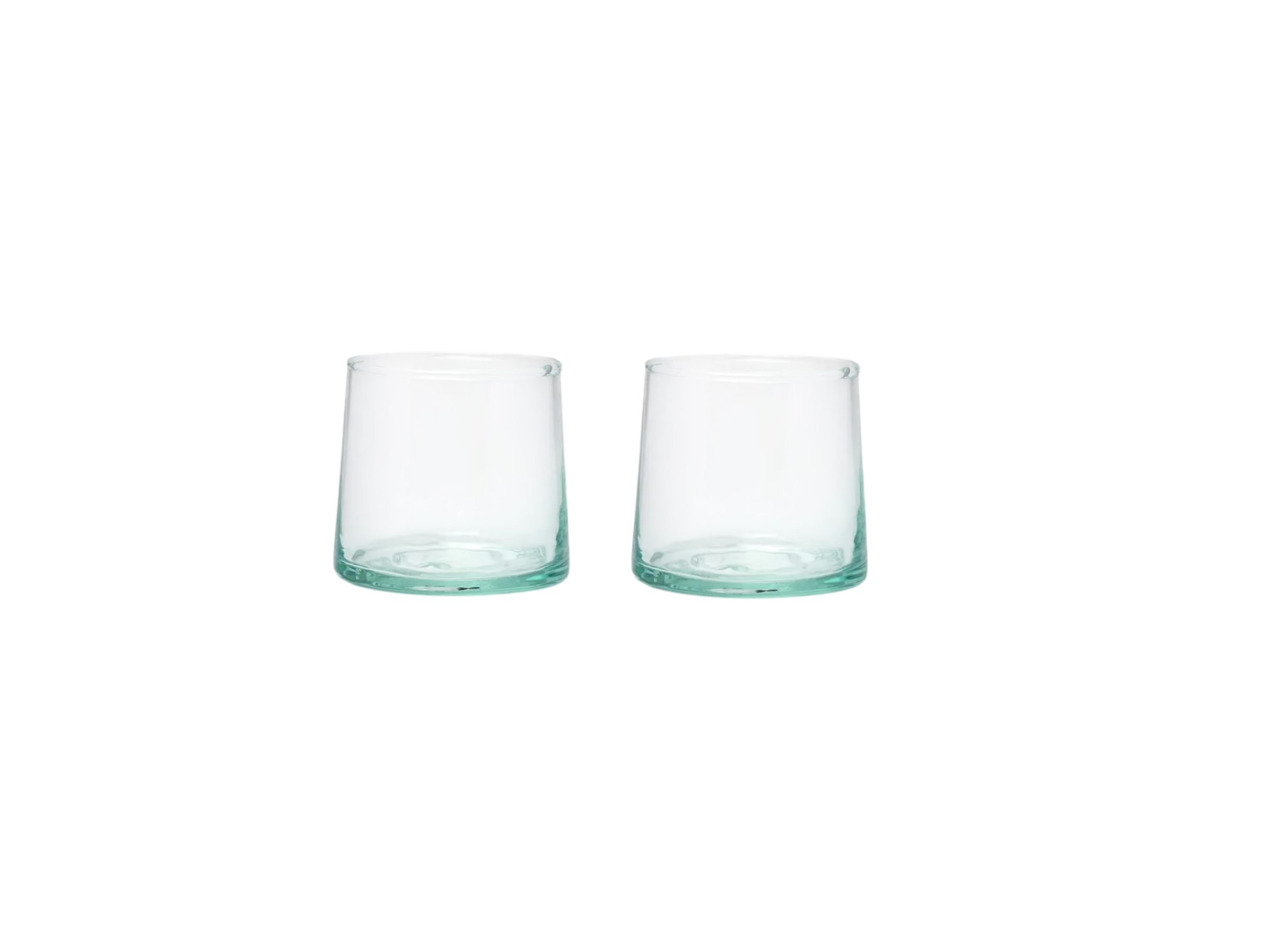 LOT DE 2 VERRES SOUFFLES TRANSPARENTS MAROCAINS BELDI CONIQUE H7 MODÈLE SAFI