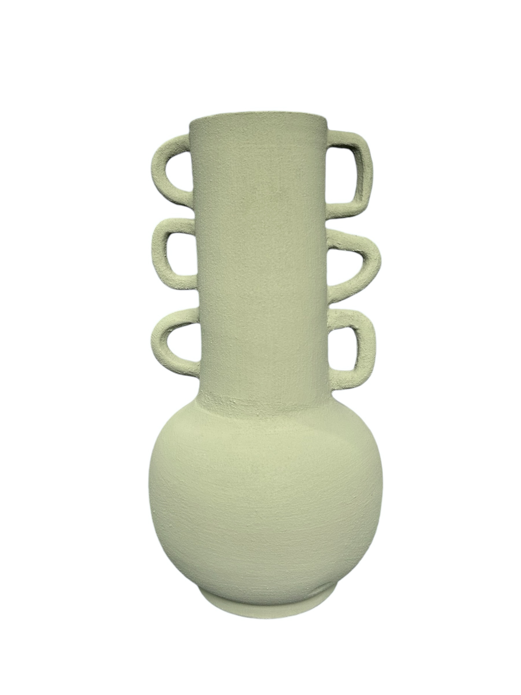 VASE 3 DOIGTS VERT SAUGE KAKI FAIT MAIN – Image 3