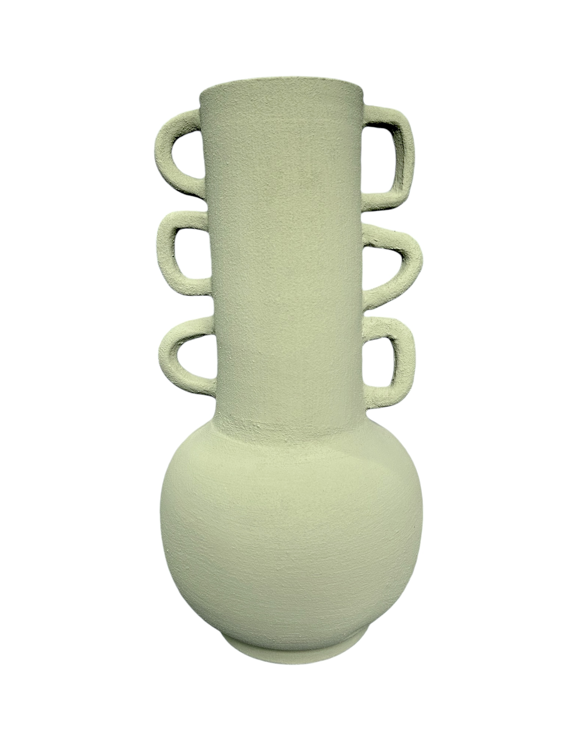 VASE 3 DOIGTS VERT SAUGE KAKI FAIT MAIN – Image 2