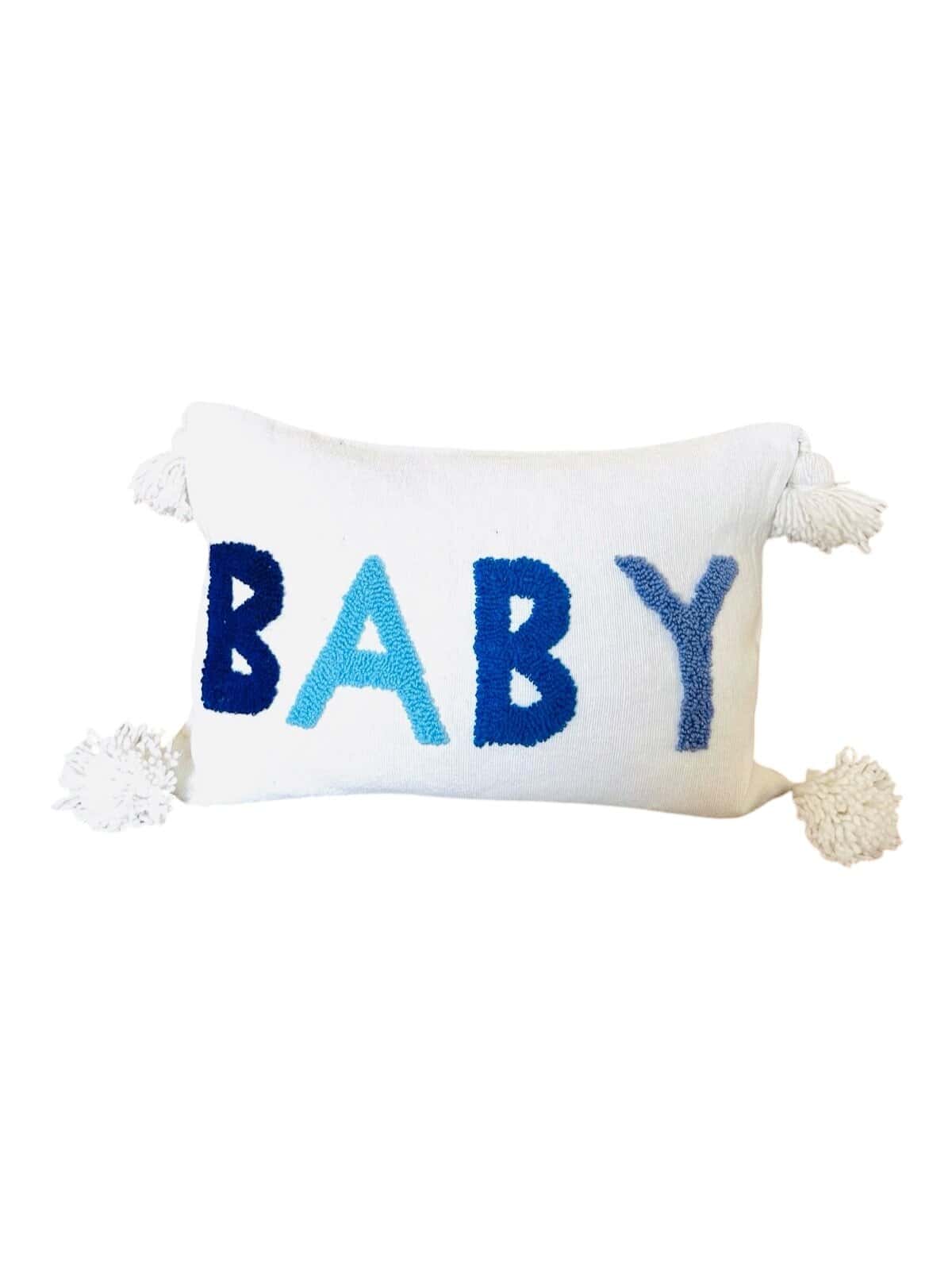 HOUSSE DE COUSSIN MAROCAIN 60x40 EN COTON « BABY » BLEU