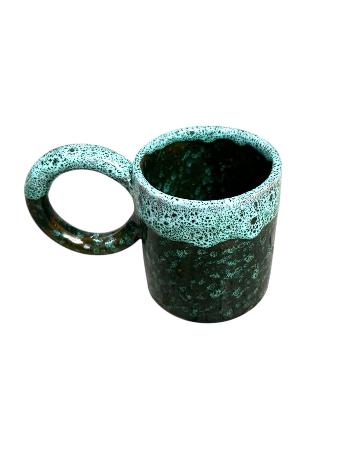 MUG TASSE VERT DÉGRADÉ BLEU CLAIR H9 GRANDE ANSE FAIT MAIN – Image 2