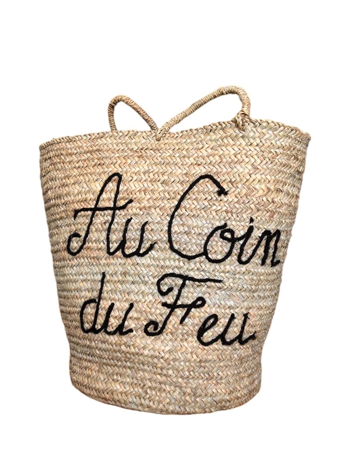 PANIER DE RANGEMENT MAROCAIN PAILLE RONDE 50CM