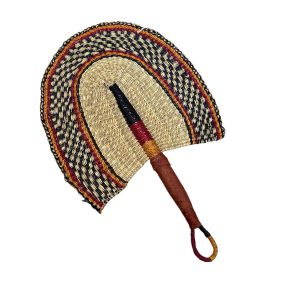 ÉVENTAIL TRESSÉ BOLGA AFRICAIN MURAL EN HERBIER MULTICOULEUR MODÈLE BOGATENGA GHANA #10
