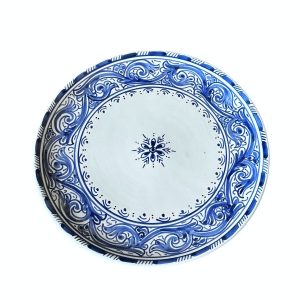 ASSIETTE À MOTIFS BLEU MAROCAINE 25CM FAIT MAIN