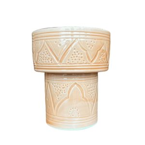 COUPE À EMPREINTES SUR PIED BEIGE SAHARA ET DORÉ